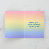 89e verjaardag: kleurrijke regenboog # 89, Naam va Kaart (Binnen)