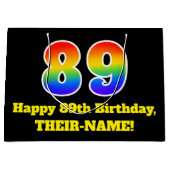 89e verjaardag ~ Leuk, Kleurrijk, Levendig, Regenb Groot Cadeauzakje (Voorkant)