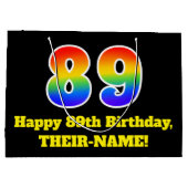 89e verjaardag ~ Leuk, Kleurrijk, Levendig, Regenb Groot Cadeauzakje (Achterkant)