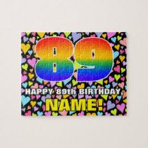89e verjaardag — Leuk, liefdevolle hartvormen + “8