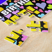 89e verjaardag — Leuk, liefdevolle hartvormen + “8 Legpuzzel (Zijkant)