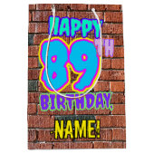 89e verjaardag: Leuk, Urban Graffiti geïnspireerd  Medium Cadeauzakje (Voorkant)