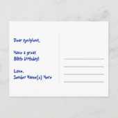 89e verjaardag - Leuk vuurwerkpatroon + Regenboog Briefkaart (Achterkant)