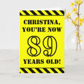 89e verjaardag: Leuke stencil stijl tekst, aangepa Kaart (Gele Bloem)