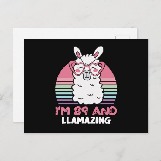 89e verjaardag Llamamazing Lama 89 jaar oud verjaa Briefkaart (Voorkant / Achterkant)