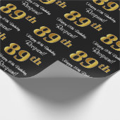 89e verjaardag: Luxurieuze Faux Gold-look # Cadeaupapier (Hoek)