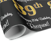 89e verjaardag: Luxurieuze Faux Gold-look # Cadeaupapier (Rol Hoek)