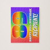 89e verjaardag — Meerkleurig regenboogpatroon "89" Legpuzzel (Verticaal)