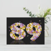 89e verjaardag, met bloembranen kaart (Staand voorkant)