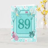 89e verjaardag met bloemen kaart (Gele Bloem)