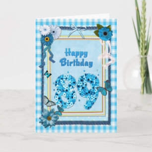 89e verjaardag met een scrapbook-effect kaart