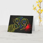 89e verjaardag met vuurwerk kaart (Gele Bloem)