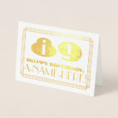 89e verjaardag; Naam + Art Deco geïnspireerde look Folie Kaarten (Voorkant)