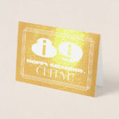 89e verjaardag: Naam + Art Deco-geïnspireerde look Folie Kaarten (Voorkant)