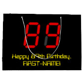 89e verjaardag: Rode Digitale Klok Stijl "89" + Na Groot Cadeauzakje (Achterkant)