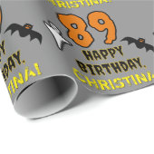 89e verjaardag: Spooky Halloween Theme, Aangepaste Cadeaupapier (Rol Hoek)