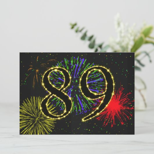 89e verjaardag uitnodigen kaart (Staand voorkant)