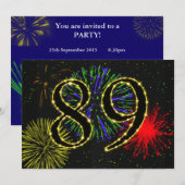 89e verjaardag uitnodigen kaart (Voorkant / Achterkant)