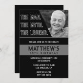 89e verjaardag uitnodiging Black The Man The Legen (Voorkant / Achterkant)