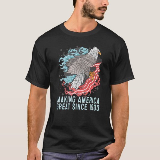 89e verjaardag van Amerika geweldig sinds 1933 T-shirt (Voorkant)