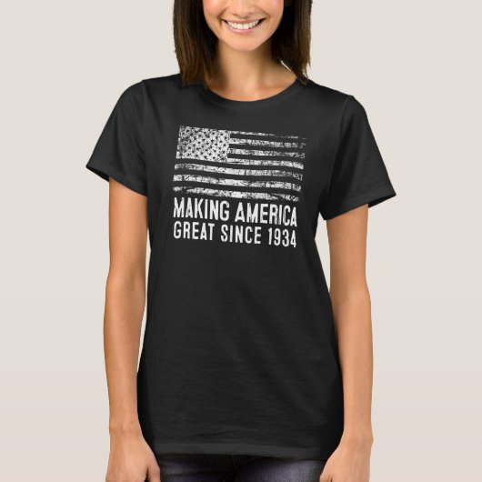 89e verjaardag van Amerika geweldig sinds 1934 T-shirt (Voorkant)