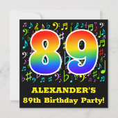 89e verjaardag van de geboorte: Fun Music Symbols, Kaart (Voorkant)