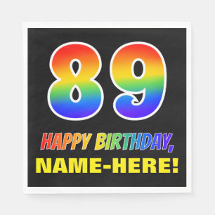 89e verjaardag: Vet, flauw, eenvoudig, regenboog 8 Servet