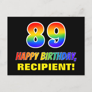 89e verjaardag: Vet, Vun, Eenvoudig, Regenboog 89 Briefkaart