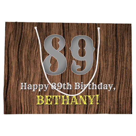 89e verjaardag: Westerne kijk op land, naam Groot Cadeauzakje (Achterkant)