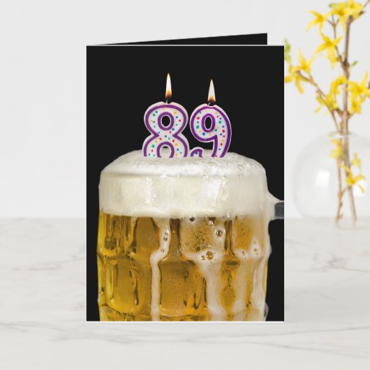 89e verjaardag zwarte bier kaart (Gele Bloem)