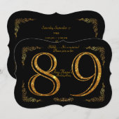 89e, Verjaardagsfeest 89e, grote Gatsby, zwart & g Kaart (Voorkant / Achterkant)