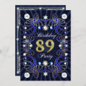 89e verjaardagsfeest met juwelenmassa's kaart (Voorkant / Achterkant)