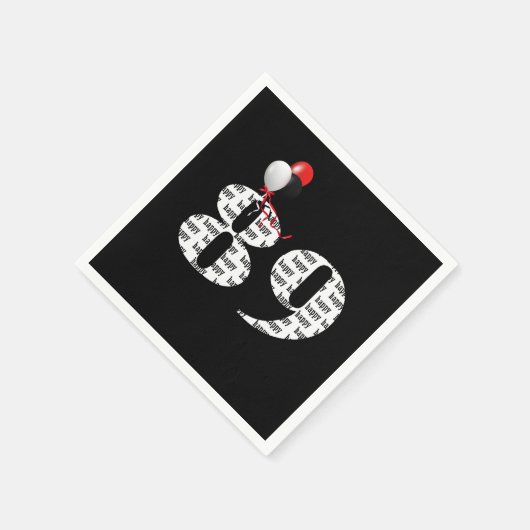 89e Verjaardagsfeestballonnen Servet (Hoek)