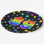 89ste evenement: Bold, Fun, Kleurrijke Regenboog 8 Papieren Bordje (Gekanteld)