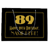 89ste verjaardag — Art Deco geïnspireerd look "89" Groot Cadeauzakje (Achterkant)