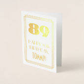 89ste verjaardag: Art Deco Geïnspireerde look "89" Folie Kaarten (Voorkant)