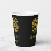 89ste verjaardag: Art Deco Geïnspireerde look "89" Papieren Bekers (Links)