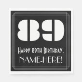 89ste verjaardag: Art Deco Geïnspireerde look "89" Servet (Voorkant)
