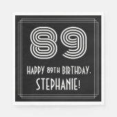 89ste verjaardag: Art Deco Geïnspireerde look "89" Servet (Voorkant)