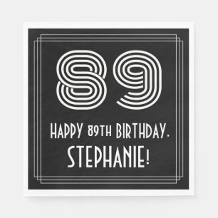 89ste verjaardag: Art Deco Geïnspireerde look "89" Servet