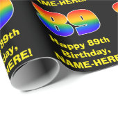 89ste verjaardag: Leuke, kleurrijke regenboog geïn Cadeaupapier (Rol Hoek)