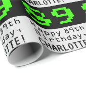 89ste verjaardag - Nerdy / Geeky stijl "89" en naa Cadeaupapier (Rol Hoek)