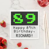 89ste verjaardag - Nerdy / Geeky stijl "89" & naam Servet (Insitu)