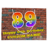 89ste verjaardag: Plezier, op graffiti geïnspireer Groot Cadeauzakje (Achterkant)