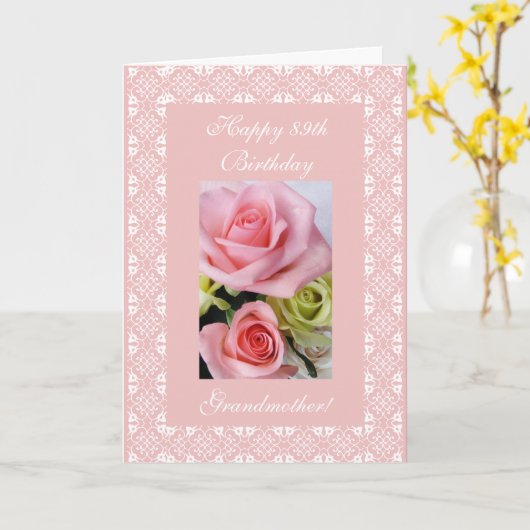 89ste verjaardag van oma - roos kaart (Gele Bloem)