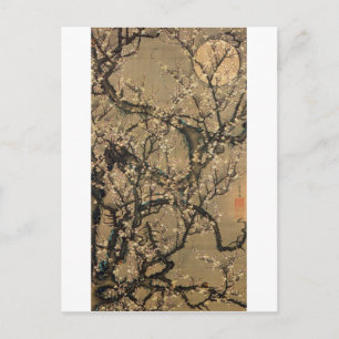 8. 梅 晧 図, 若 冲 Moon en Plum Blossom, Jakuchüu Briefkaart
