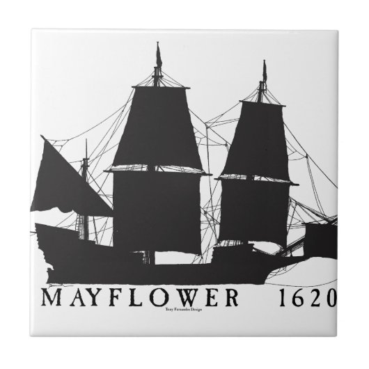 8 1620 Mayflower Tegeltje (Voorkant)