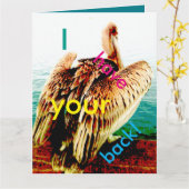 8 1/2" X 11" klantgericht wenskaart, pelikaan Kaart (Gele Bloem)