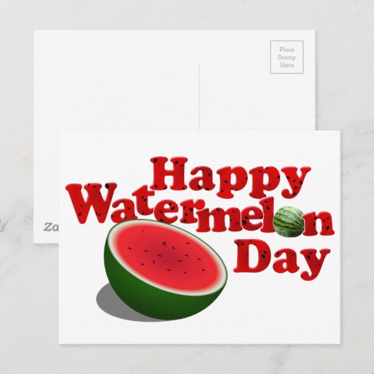 8-3 Dag van Watermeloen Briefkaart (Voorkant / Achterkant)