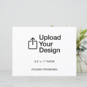 8,5-inch x 11-inch flatsheet - Gevouwen programma' (Staand voorkant)